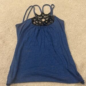 Urban Outfitters Silence + Noise Blue Camisole with Black Cut Out Detail